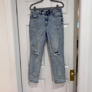 cello distressed acid wash straight/mom jeans size 13